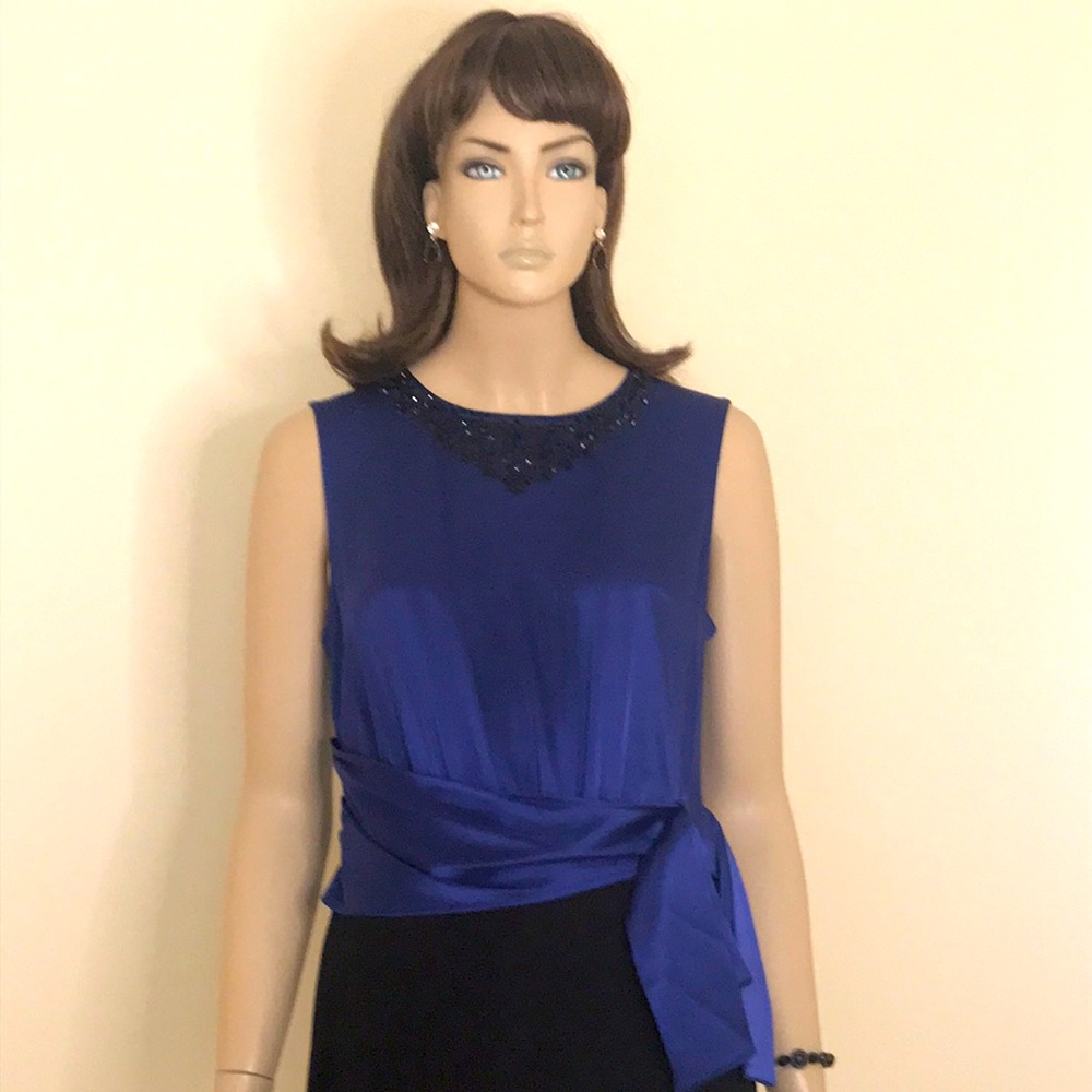 ST. JOHN Dress Size 8 Blue Black